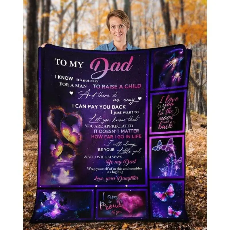 To My Dad - From Daughter - Butterfly A315 - Premium Blanket