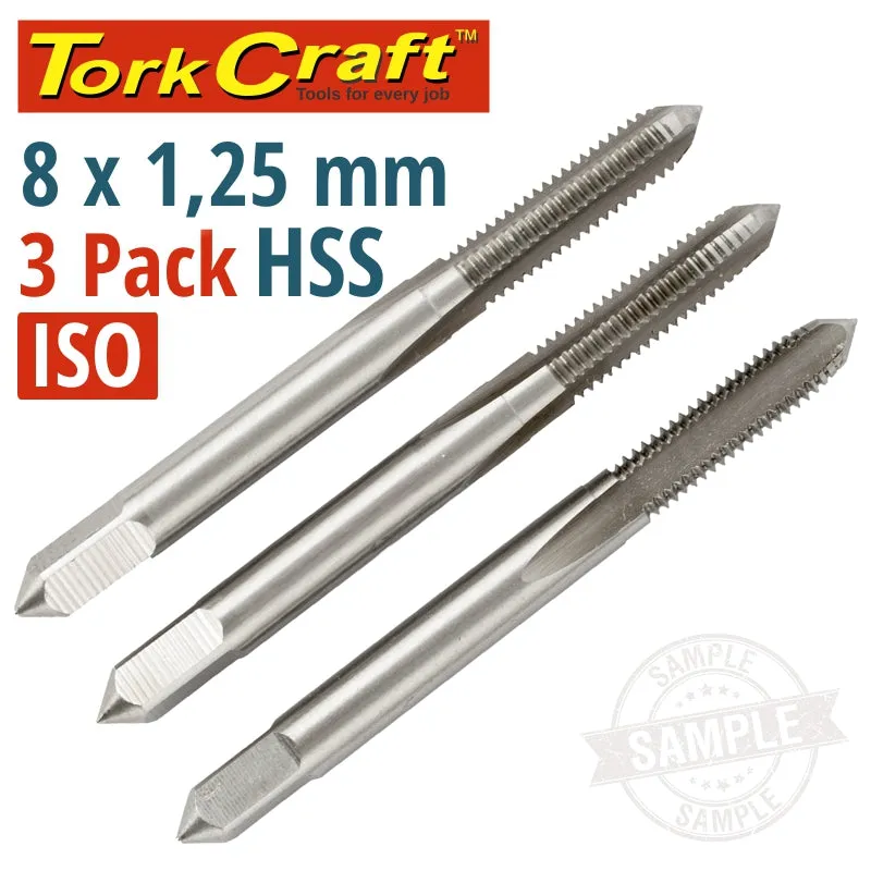 TORK CRAFT TAPS HSS 8X1.25MM ISO 3/PACK NR1080-3