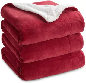 VAS COLLECTIONS All-Seasons Super Soft Flannel Solid/Plain Blanket/Ac Dohars/Duvet/Quilt for Summer, Red & Maroon, Size 225X230 Cm (Double), 200 TC