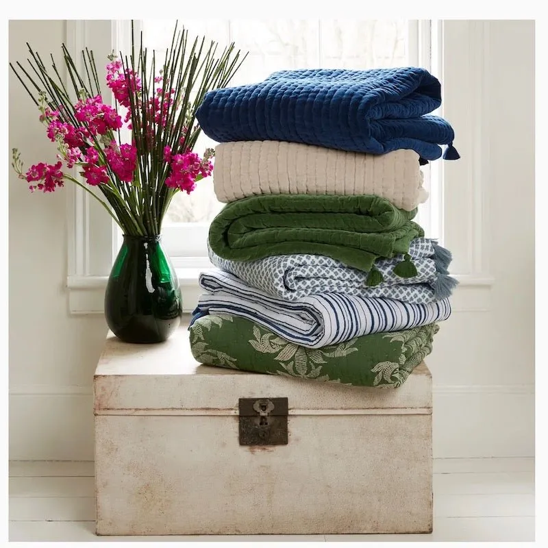 Velvet Indigo Throw Blanket by John Robshaw