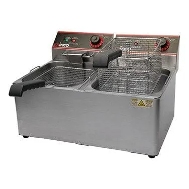 Winco EFT-32 Electric Fryer Twin Well 32 Pounds Capacity 120 Volts | Denson CFE