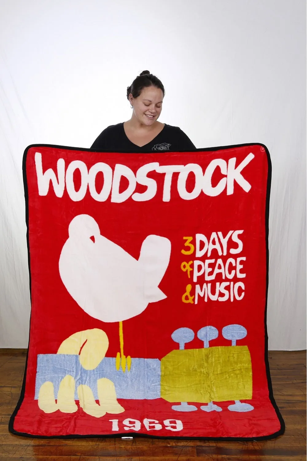 Woodstock Fleece Throw Blanket 1969 Logo